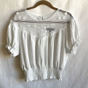Ava Rose white lace crop top, size L
